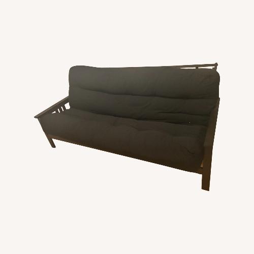 Used Futon World Dark Brown Wood Futon for sale on AptDeco