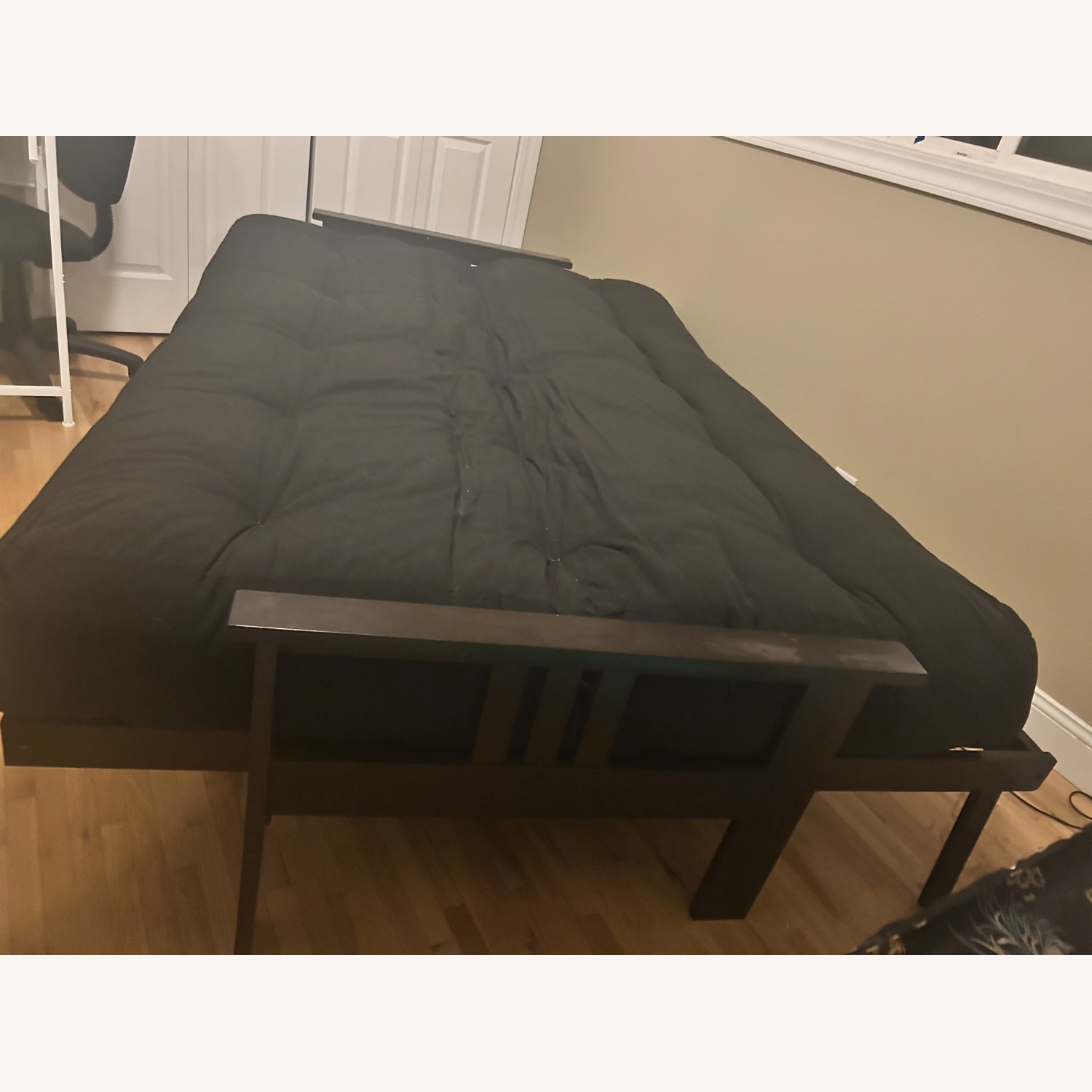 Futon World Dark Brown Wood Futon - image-4