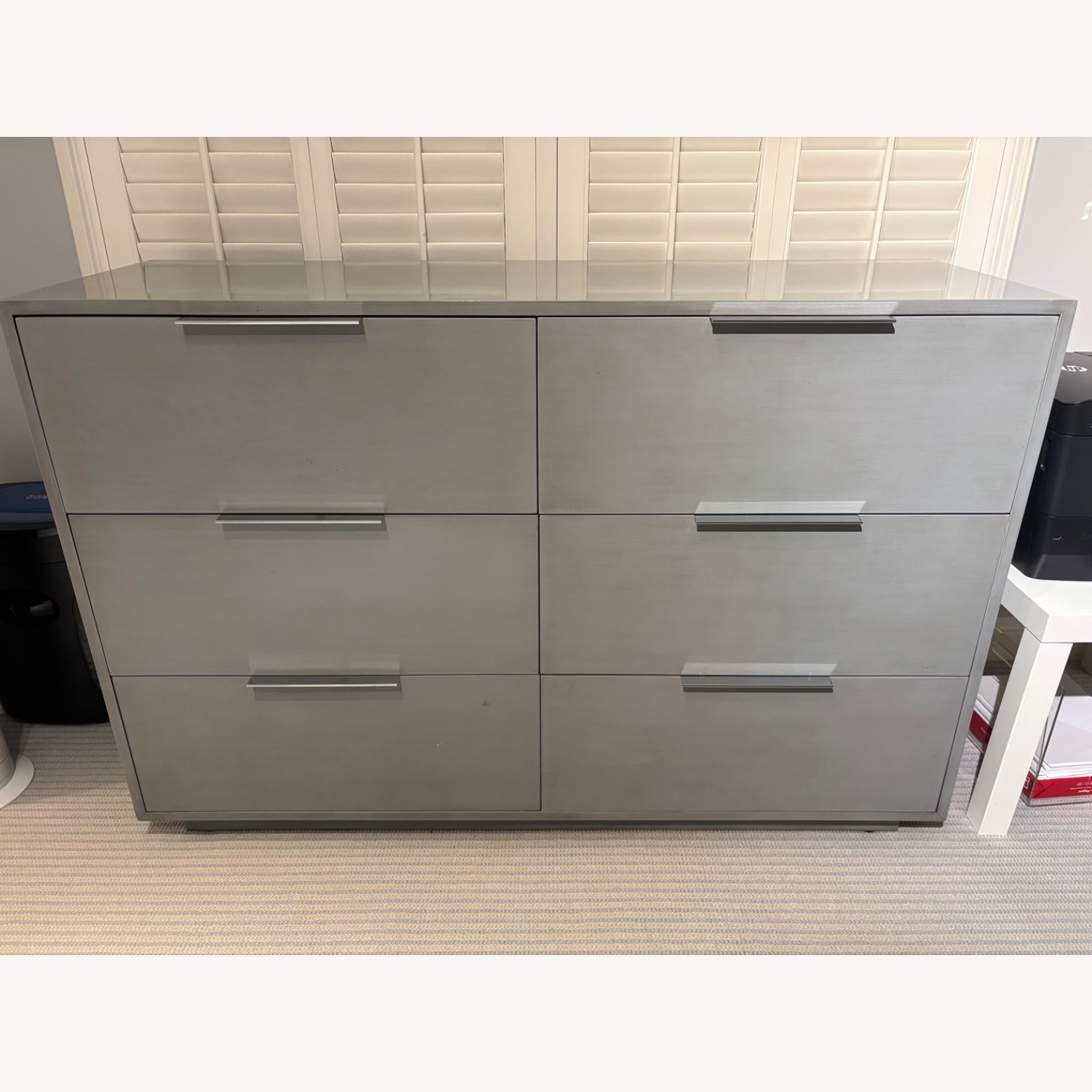 Dark Gray Wood Dresser - image-2