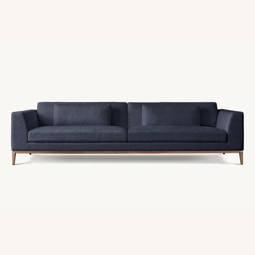 Used Restoration Hardware Blue Fabric 3+ Seater Sofa for sale on AptDeco