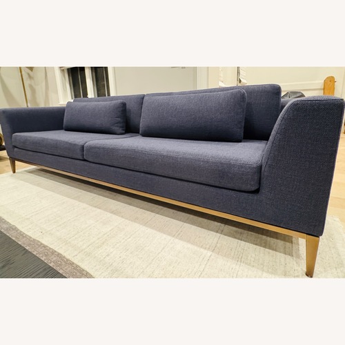 Used Restoration Hardware Blue Fabric 3+ Seater Sofa for sale on AptDeco