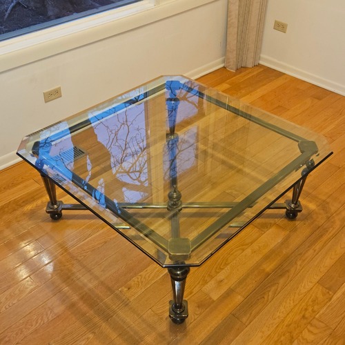 Used Maison Jansen Style Glass Top Bronze Coffee Table for sale on AptDeco