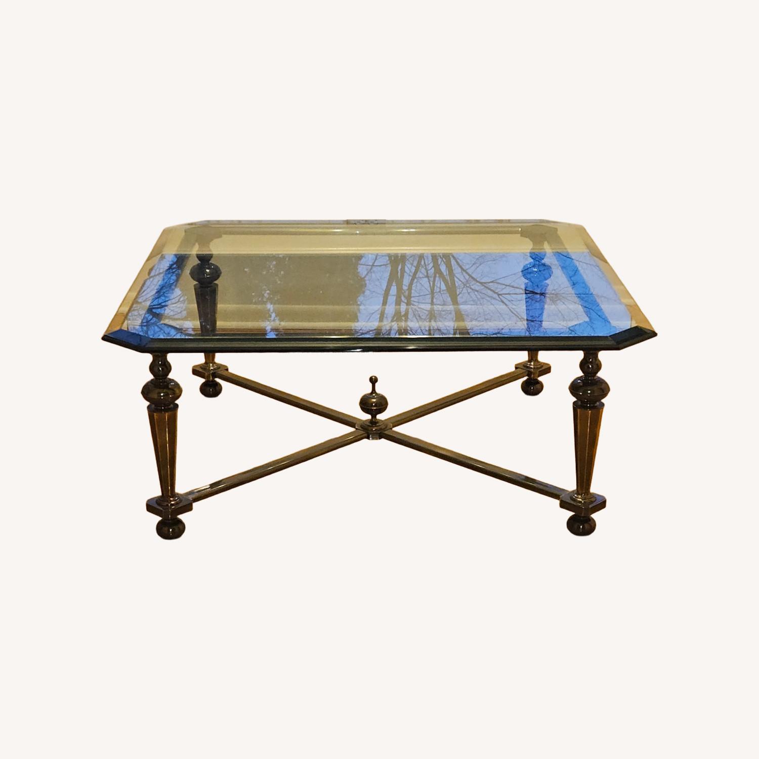 Maison Jansen Style Glass Top Bronze Coffee Table - image-0