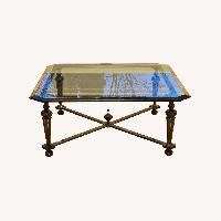 Maison Jansen Style Glass Top Bronze Coffee Table