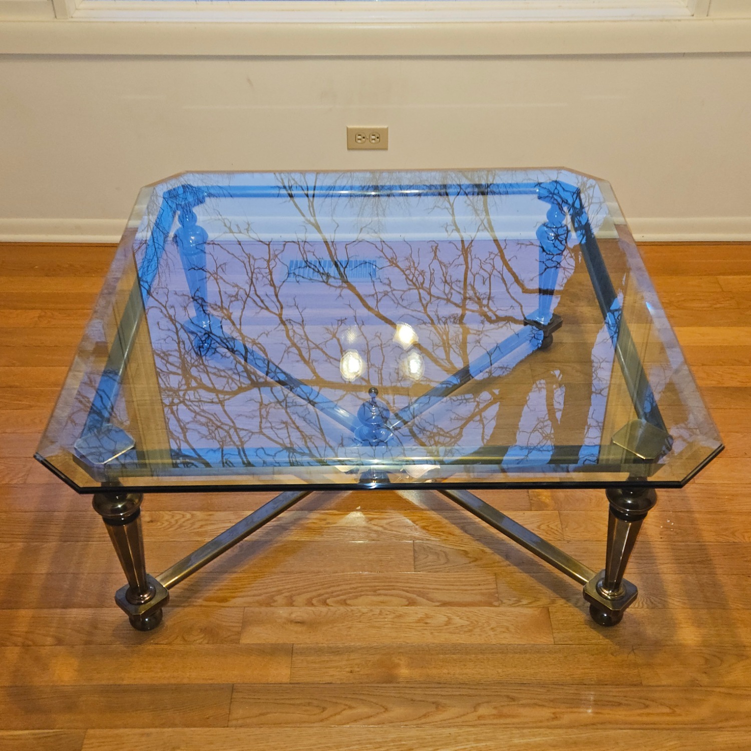 Maison Jansen Style Glass Top Bronze Coffee Table - image-2