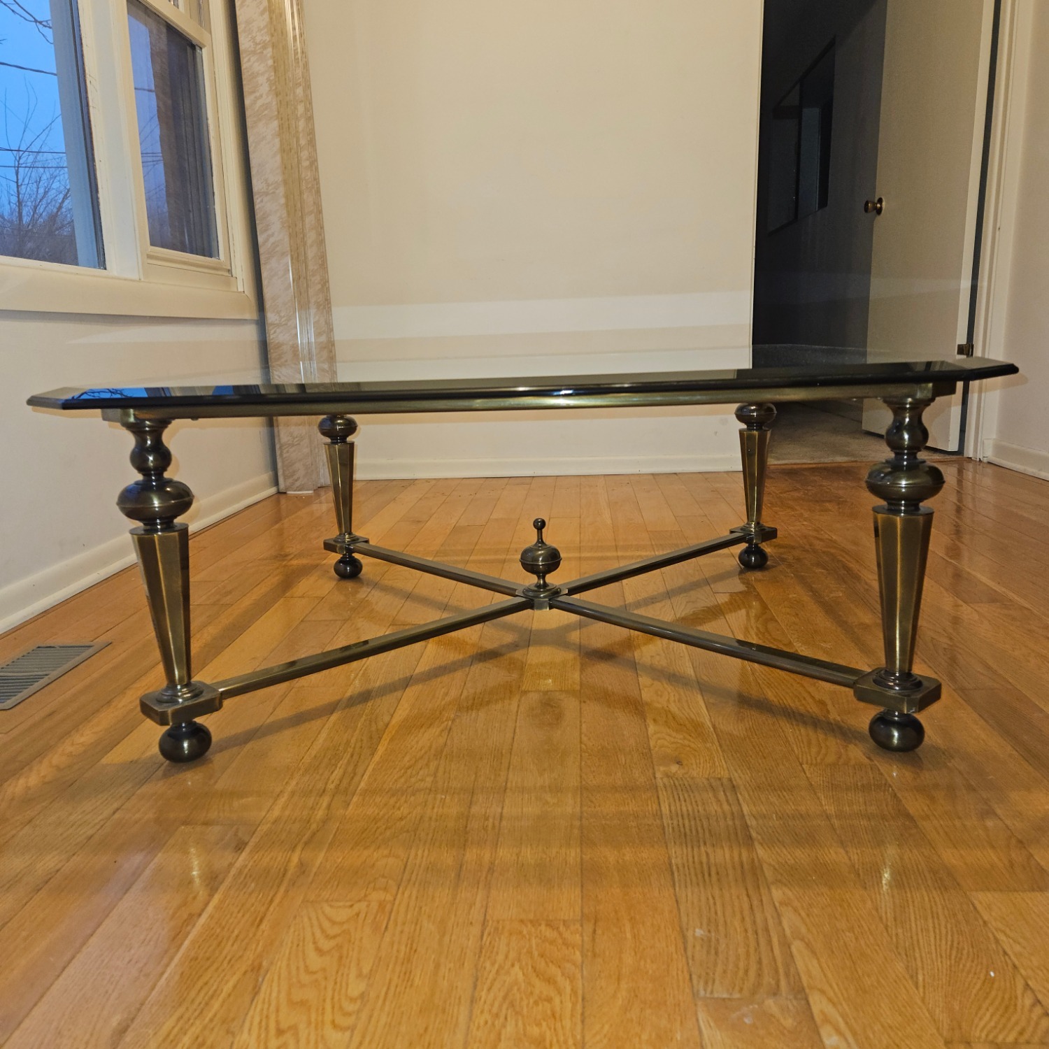 Maison Jansen Style Glass Top Bronze Coffee Table - image-5