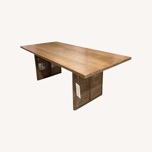 Used Grier Solid Wood W Cane Accented Base Table for sale on AptDeco
