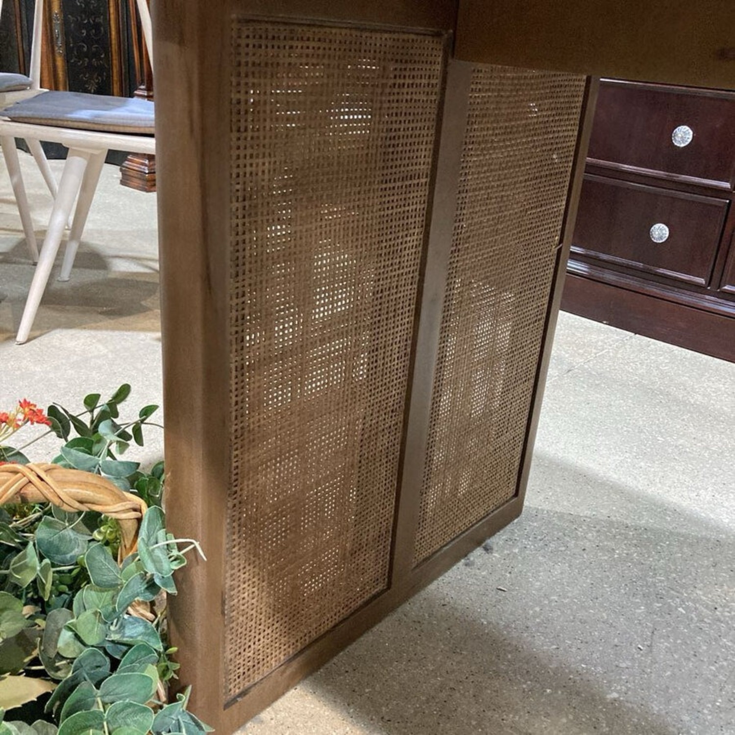 Grier Solid Wood W Cane Accented Base Table - image-11