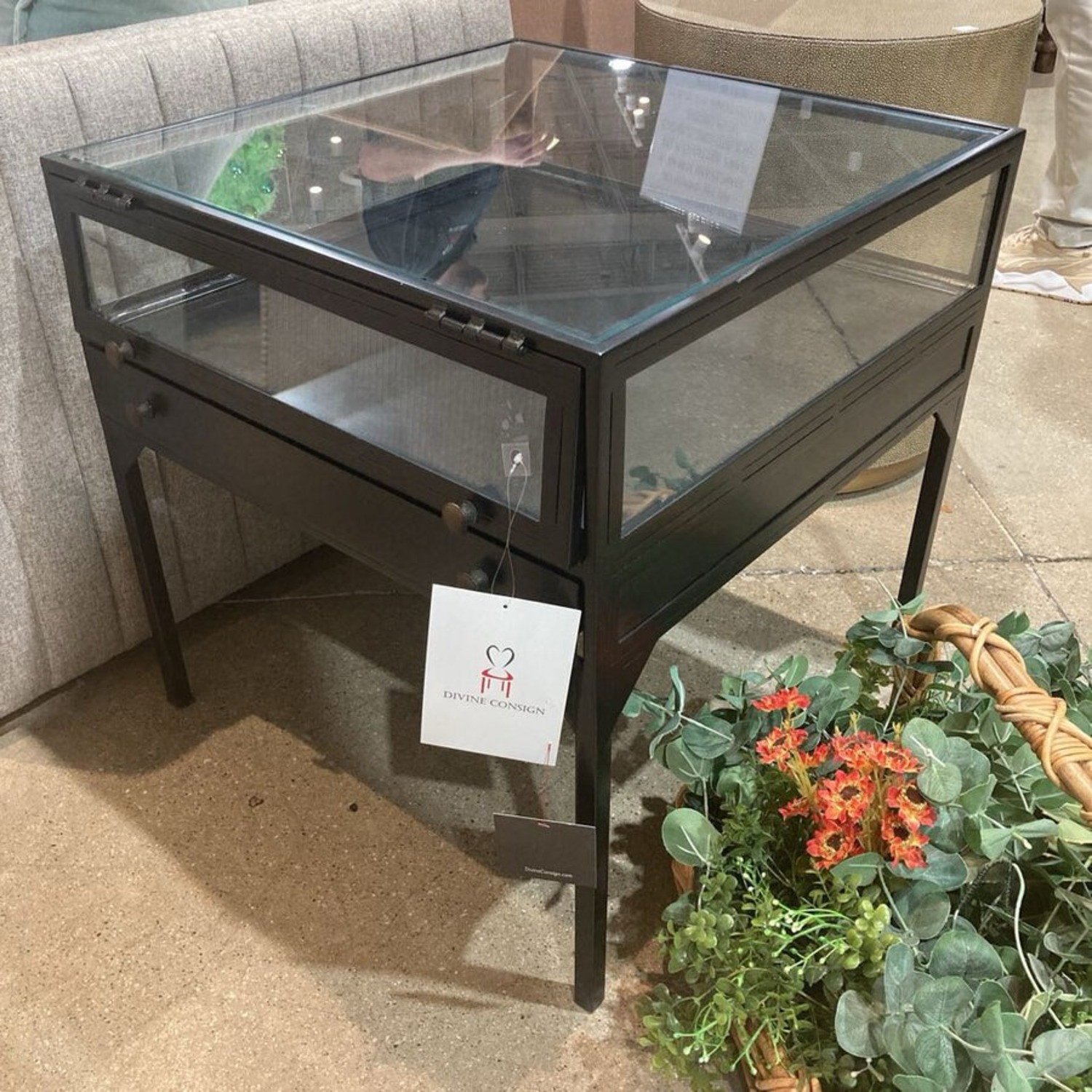 Four Hands Shadow Box Single Drawer Side Table - image-2