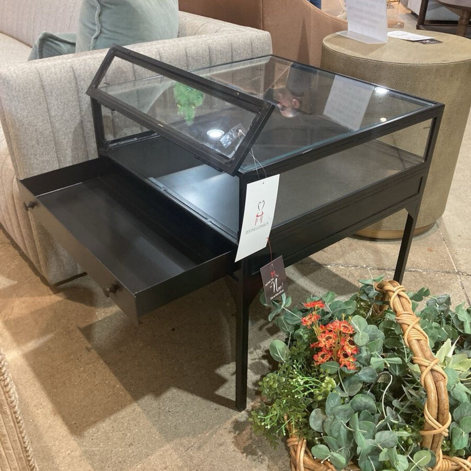 Four Hands Shadow Box Single Drawer Side Table - image-6