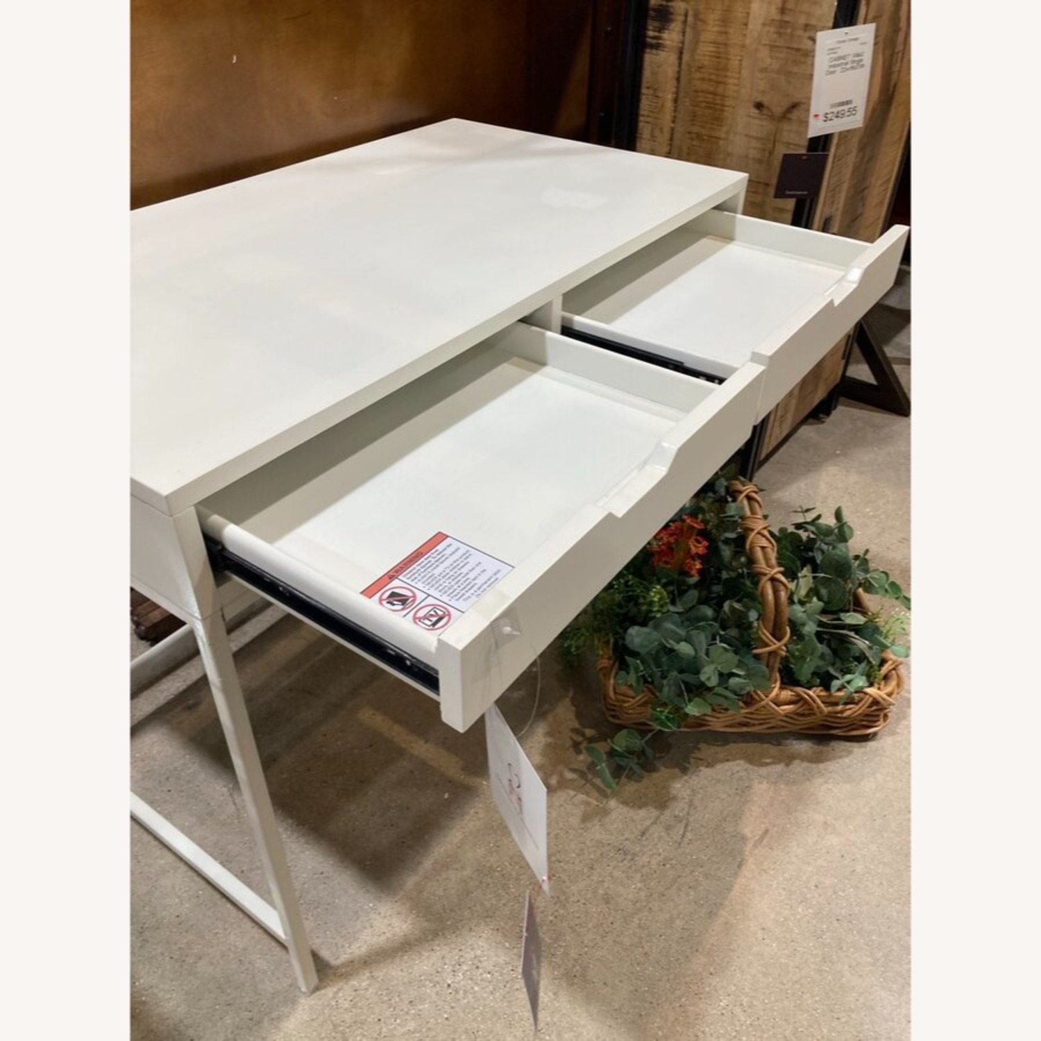 Belka 2-Drawer Desk White - image-11