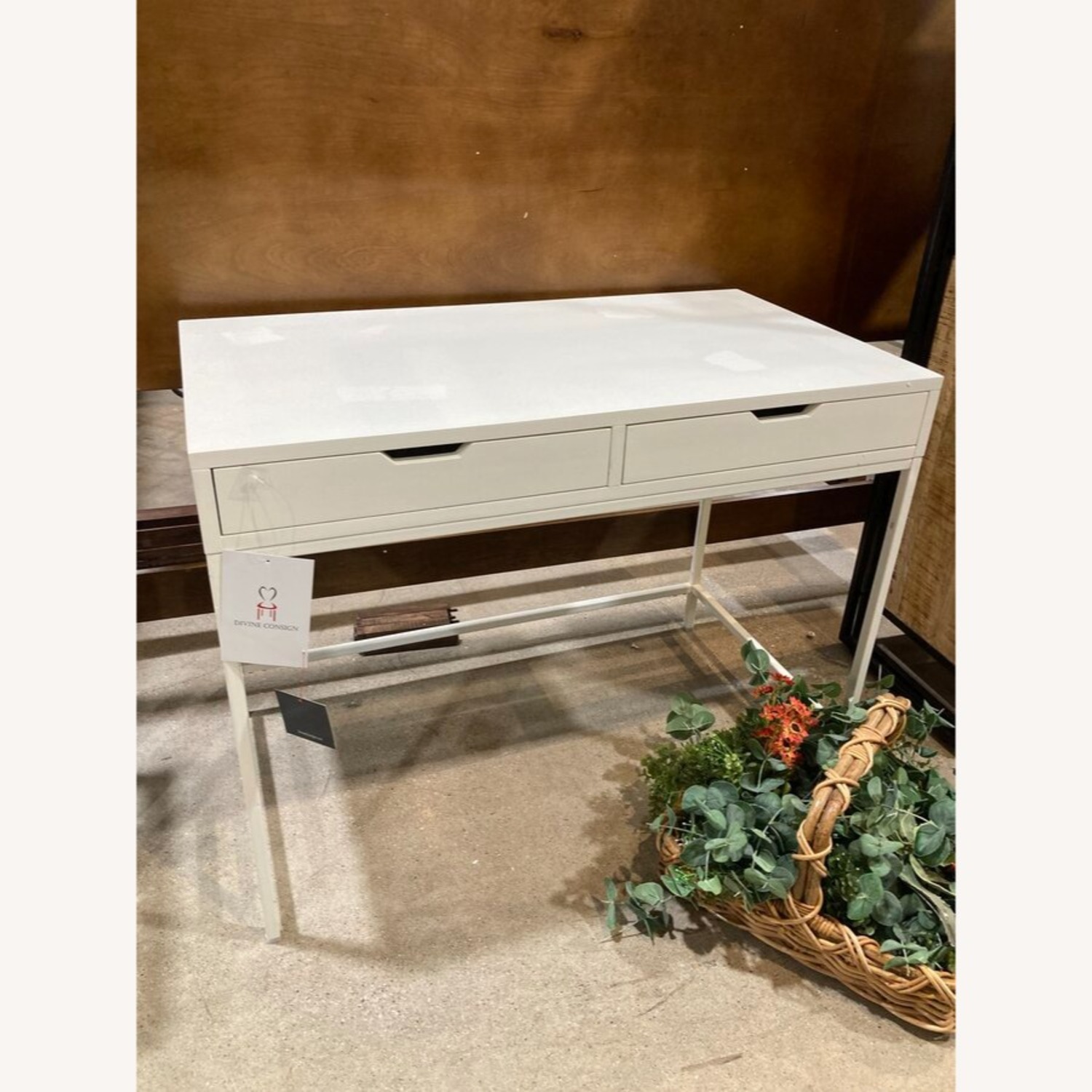 Belka 2-Drawer Desk White - image-2