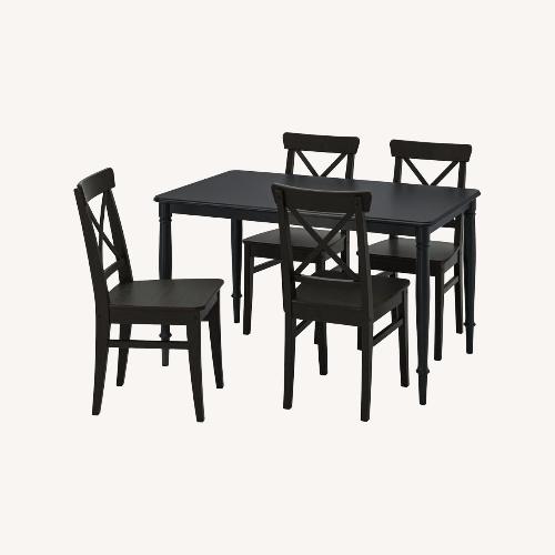 Used IKEA Danderyd / Ingolf Black Wood Dining Set for sale on AptDeco