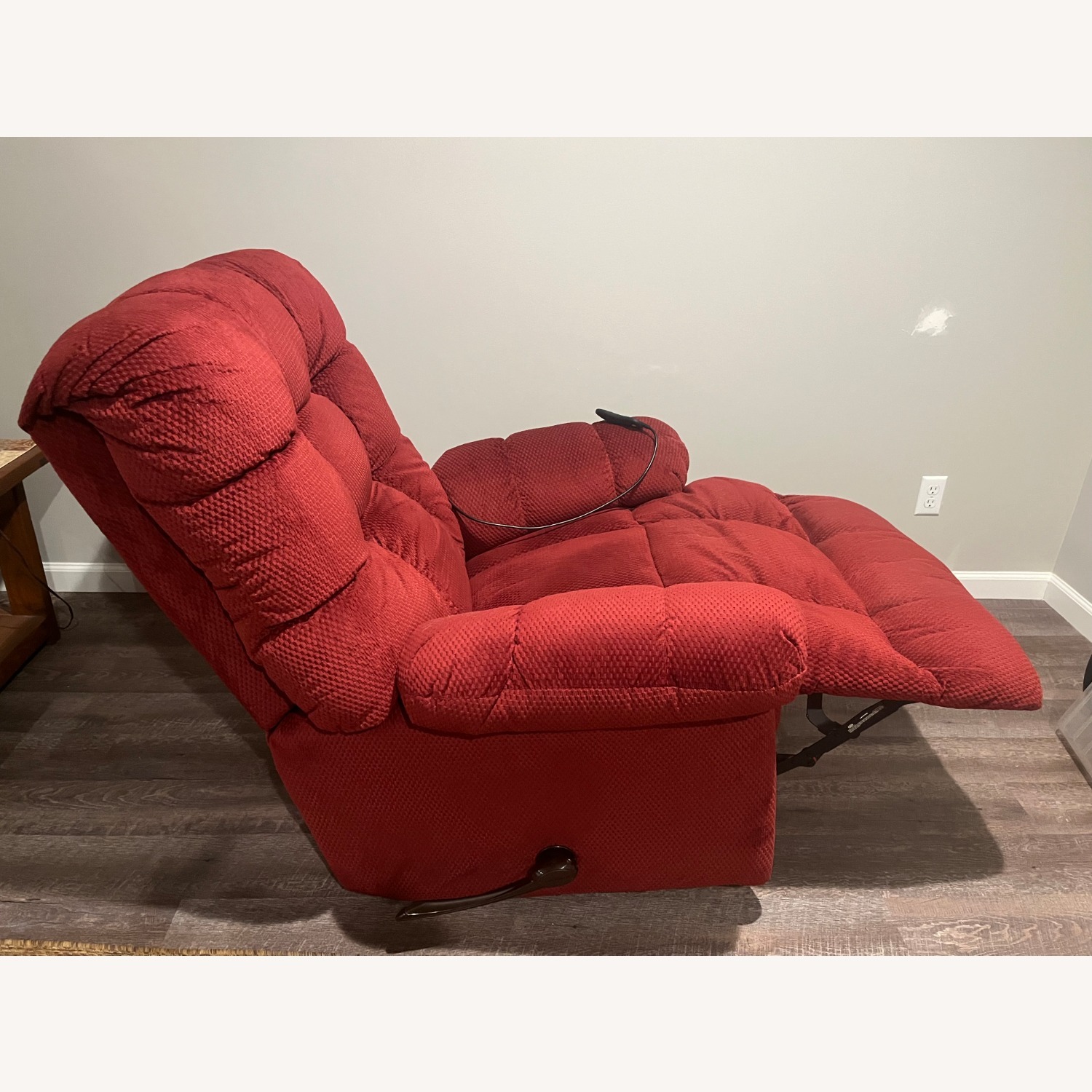 Tranquil Ease Red Fabric Recliner - image-2