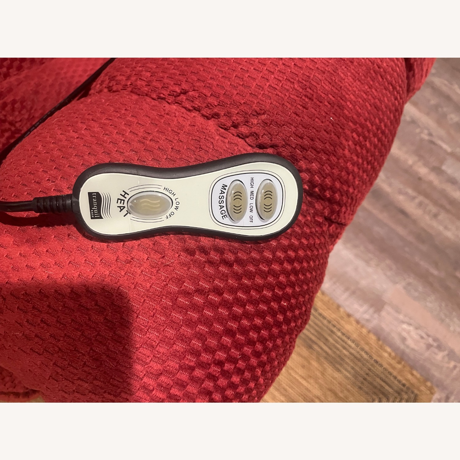 Tranquil Ease Red Fabric Recliner - image-3