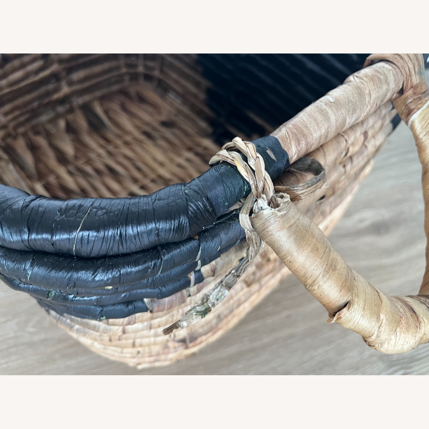 West Elm Wicker Baskets (Black & Tan) - image-7