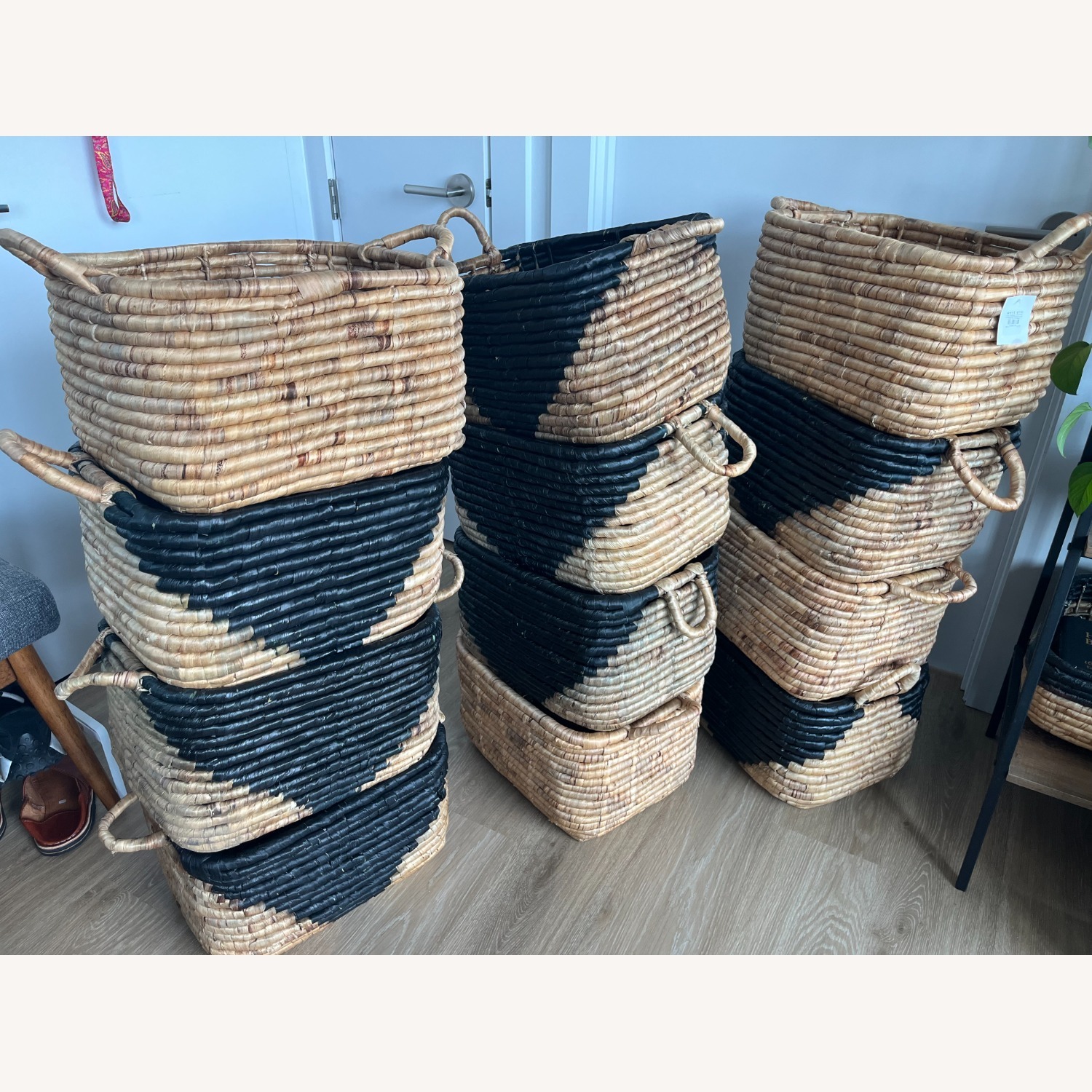 West Elm Wicker Baskets (Black & Tan) - image-1