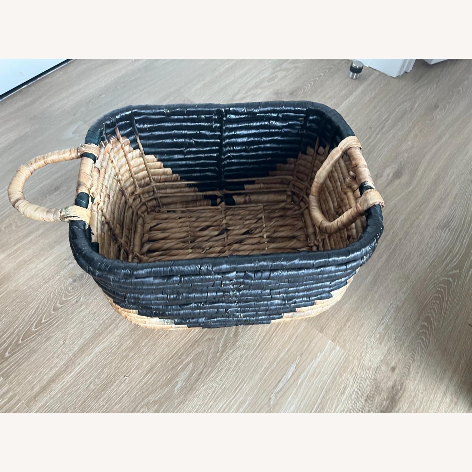 West Elm Wicker Baskets (Black & Tan) - image-13