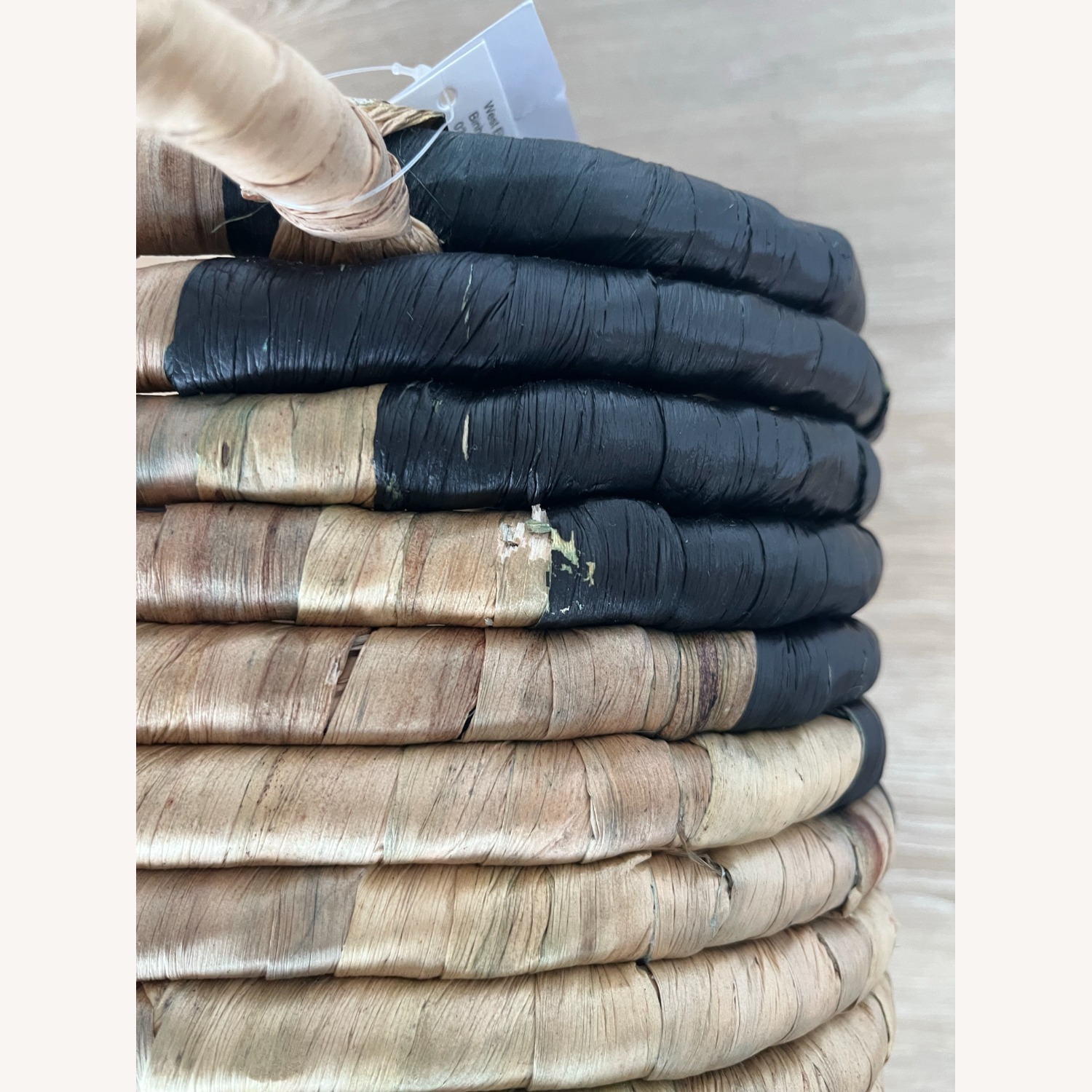 West Elm Wicker Baskets (Black & Tan) - image-4