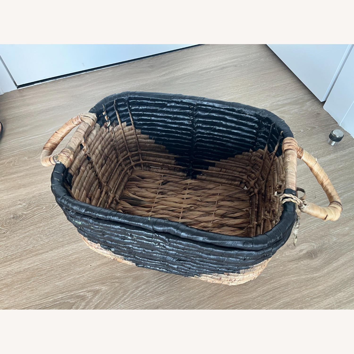 West Elm Wicker Baskets (Black & Tan) - image-6