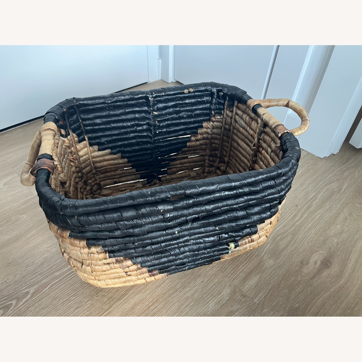 West Elm Wicker Baskets (Black & Tan) - image-8