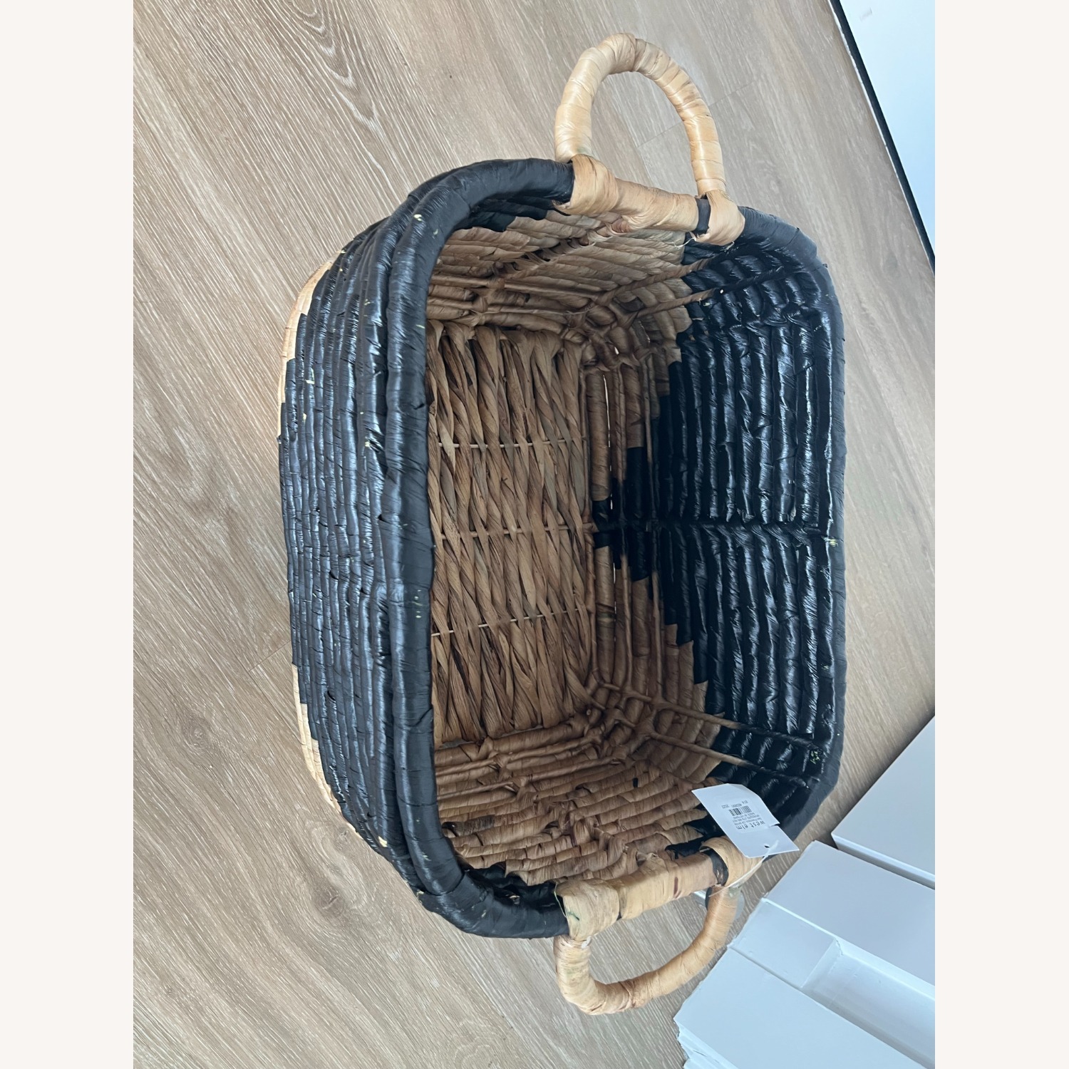 West Elm Wicker Baskets (Black & Tan) - image-3
