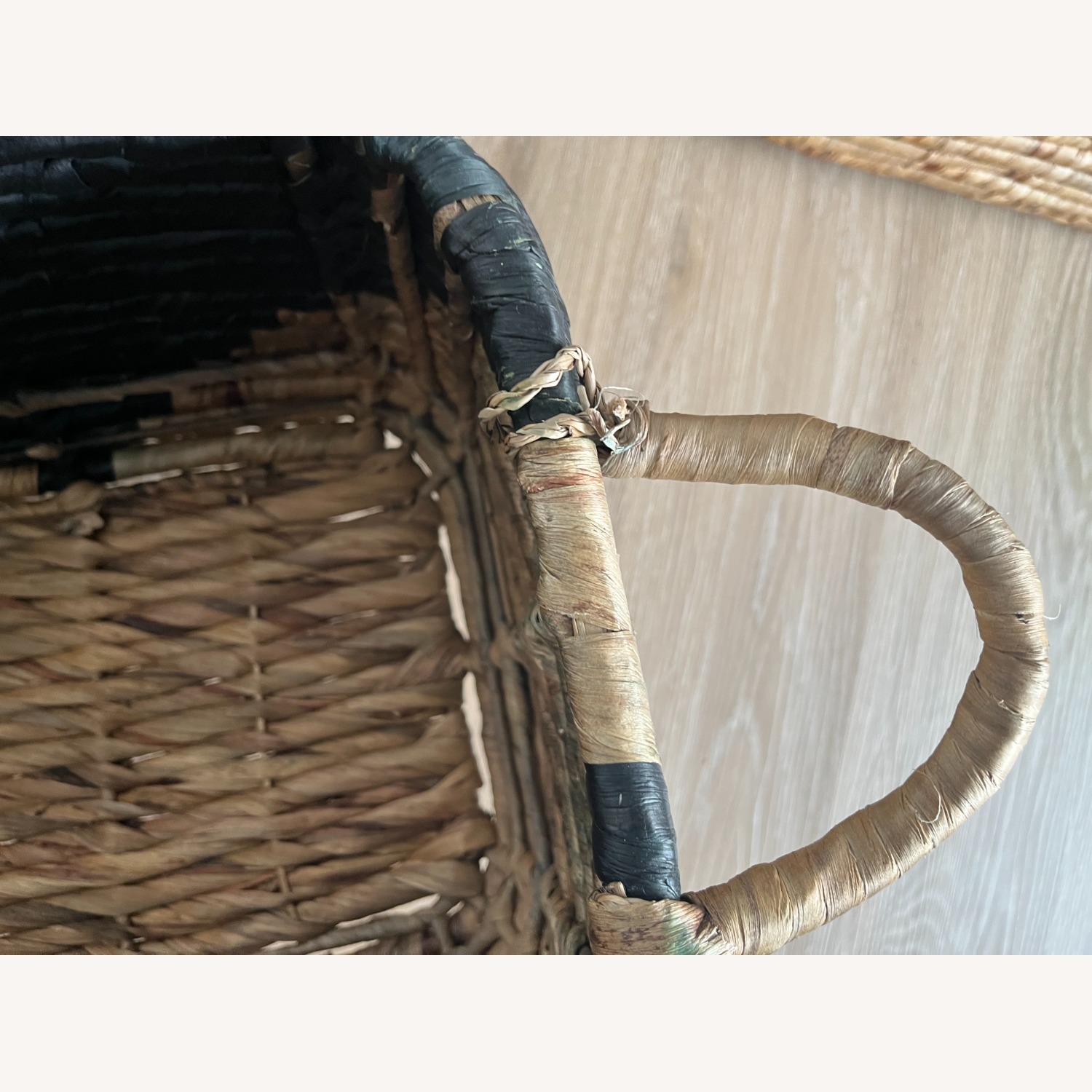 West Elm Wicker Baskets (Black & Tan) - image-11