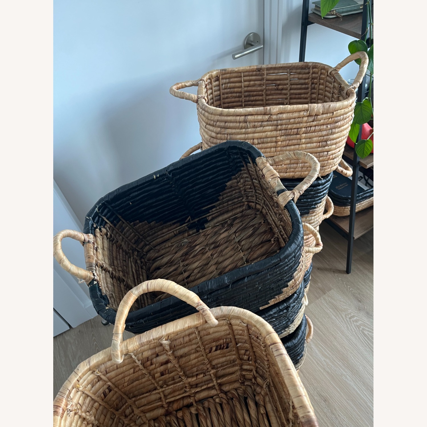 West Elm Wicker Baskets (Black & Tan) - image-2