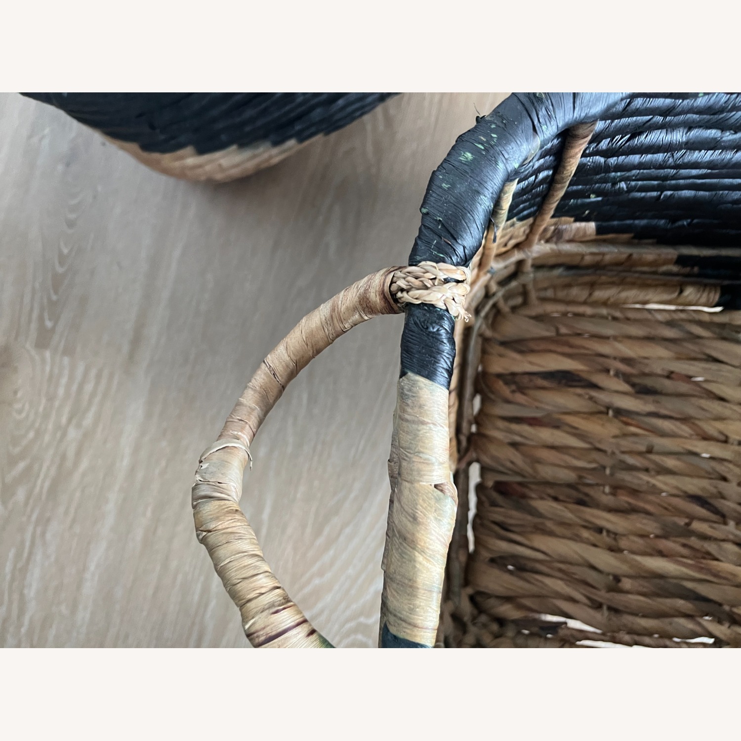 West Elm Wicker Baskets (Black & Tan) - image-12