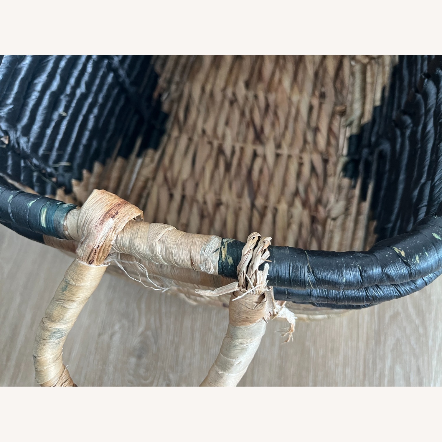 West Elm Wicker Baskets (Black & Tan) - image-17