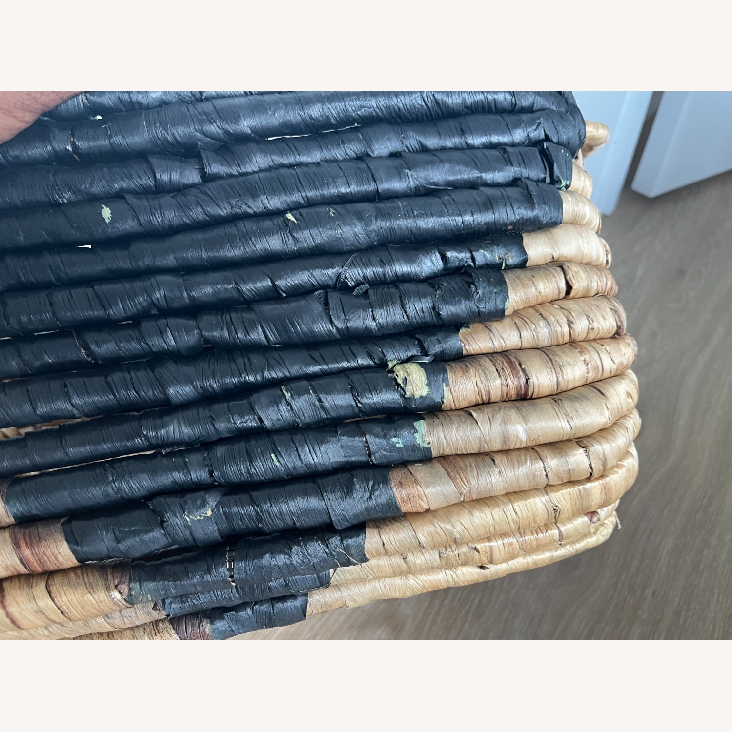 West Elm Wicker Baskets (Black & Tan) - image-9