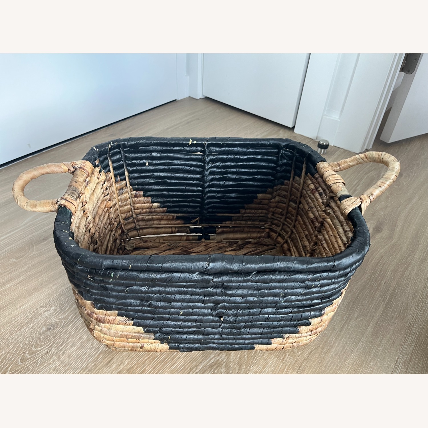 West Elm Wicker Baskets (Black & Tan) - image-18