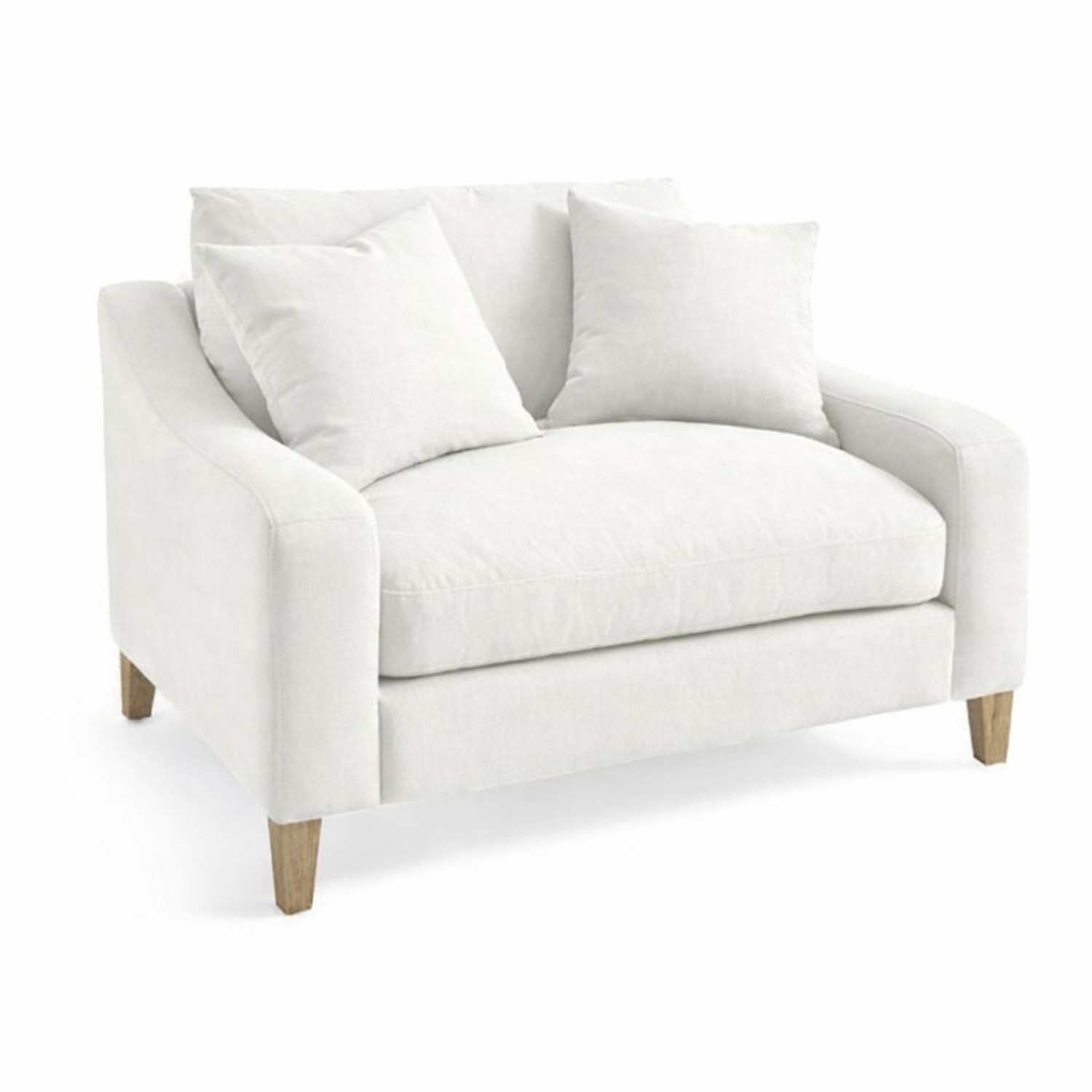 Kye White Fabric Chair and a Half - image-1