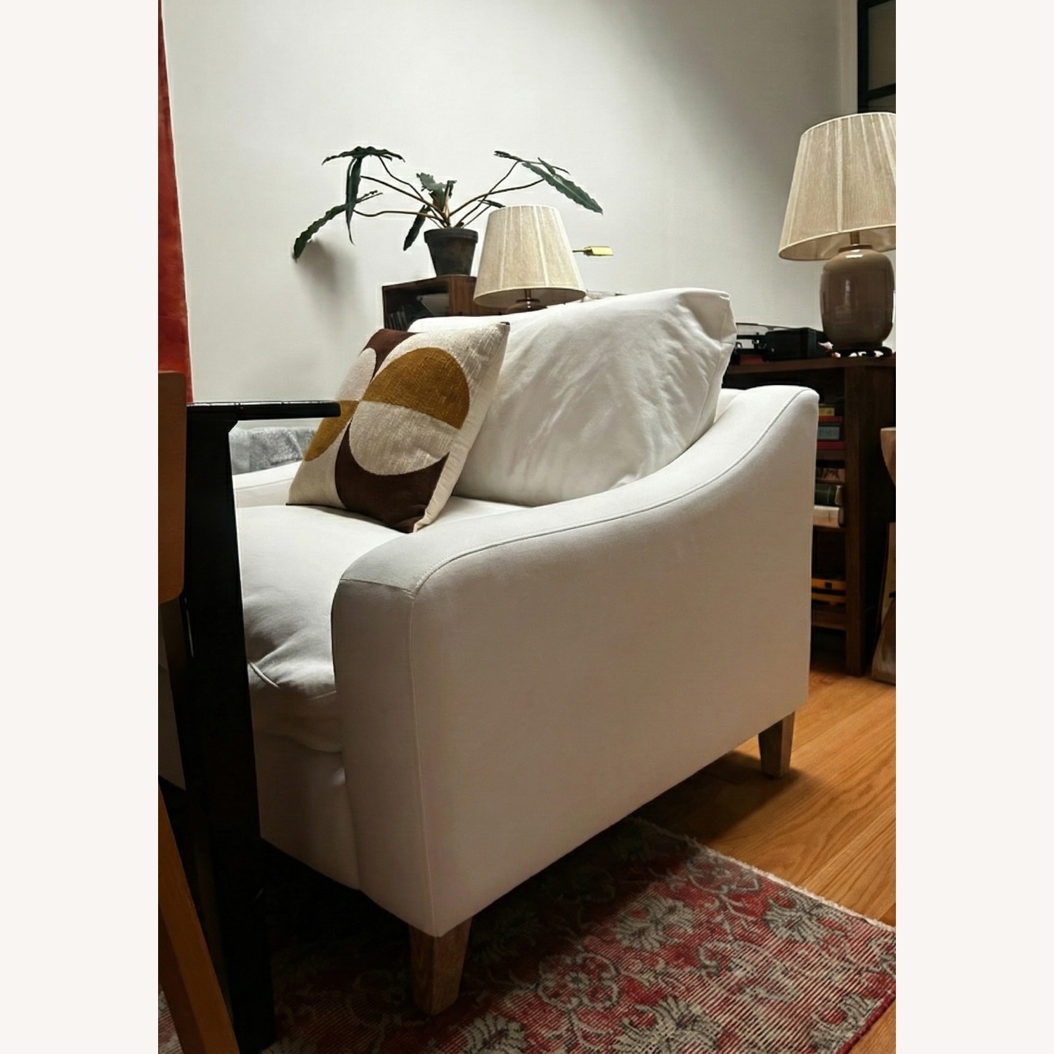 Kye White Fabric Chair and a Half - image-2