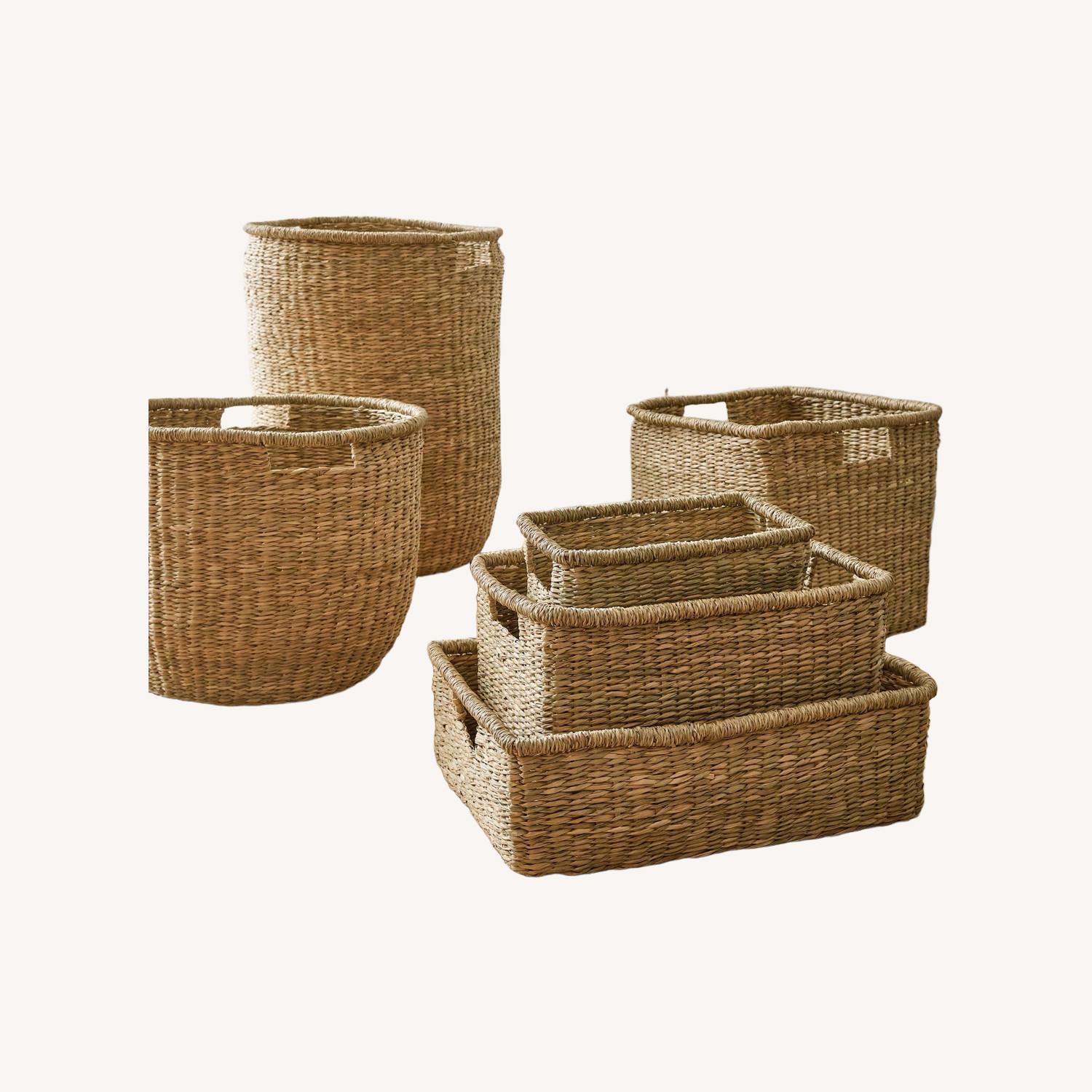 West Elm Wicker Baskets (Tan and Black & Tan) - image-0
