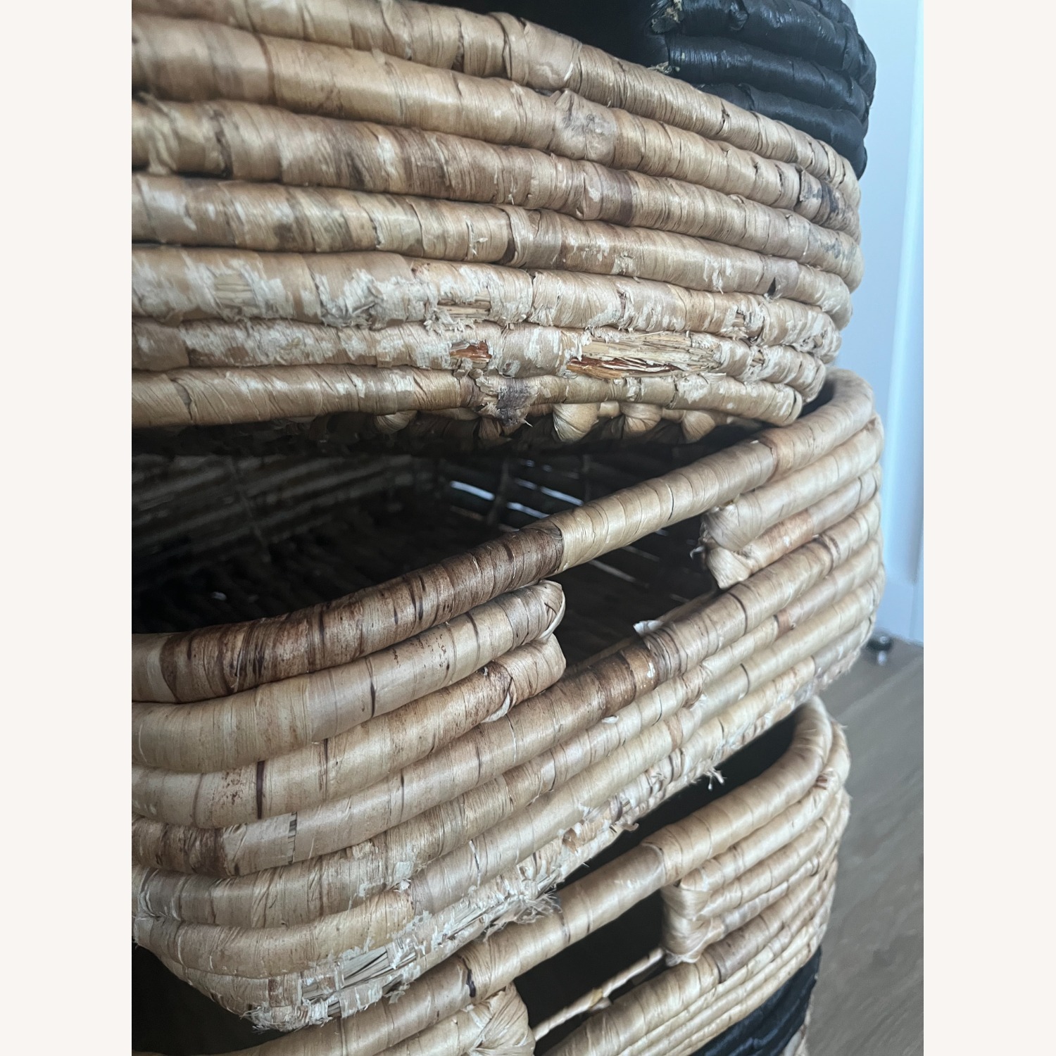 West Elm Wicker Baskets (Tan and Black & Tan) - image-10