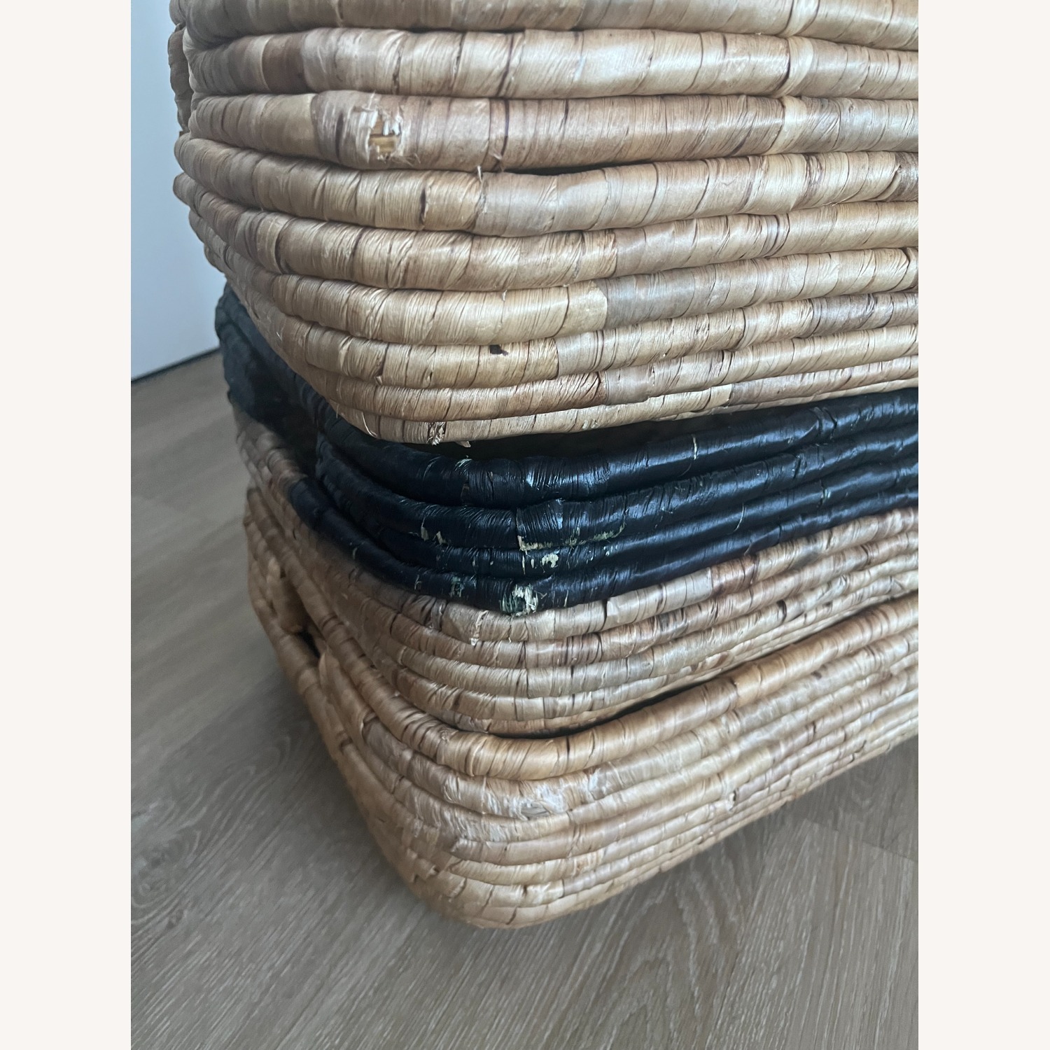 West Elm Wicker Baskets (Tan and Black & Tan) - image-5