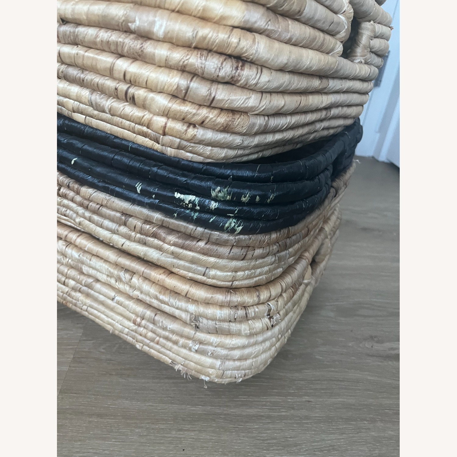 West Elm Wicker Baskets (Tan and Black & Tan) - image-6