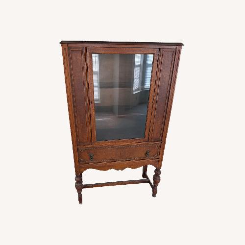 Used Dark Brown Wood hutch China cabinet for sale on AptDeco