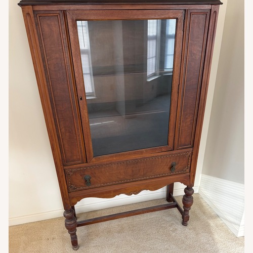 Used Dark Brown Wood hutch China cabinet  for sale on AptDeco