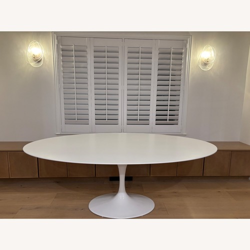 Used Rove Concepts Tulip White Lacquer Dining Table for sale on AptDeco