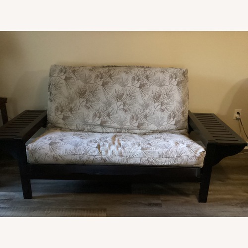 Used Futon With Adjustable Side Tables that Adjust Down for sale on AptDeco