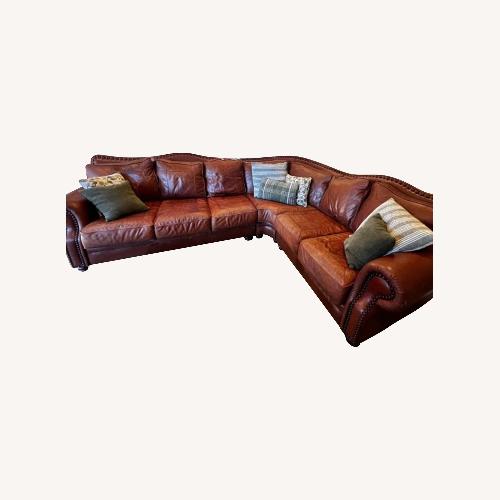 Used Vintage Leather Kennedy Sectional for sale on AptDeco