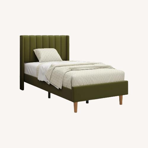 Used Velvet Pistachio Green Twin Bed for sale on AptDeco