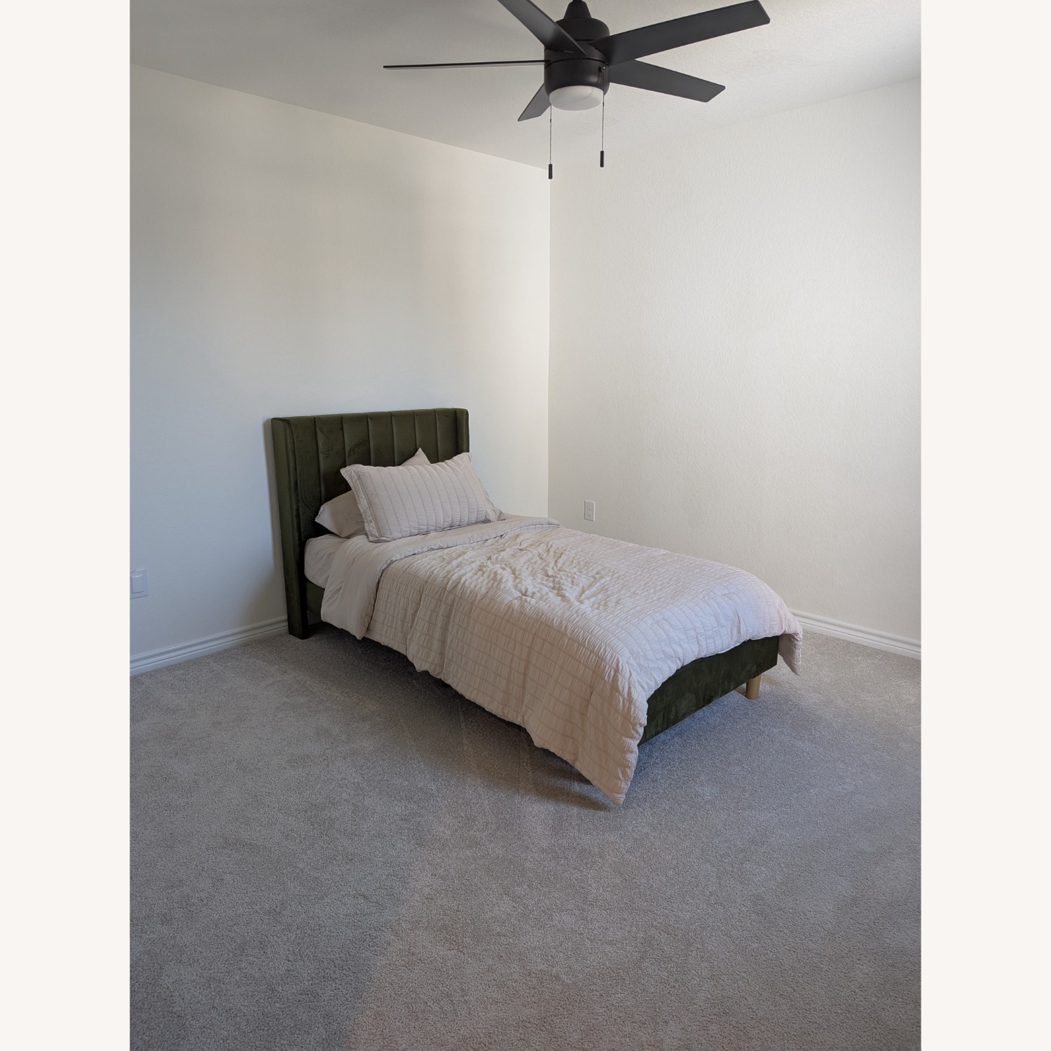 Velvet Pistachio Green Twin Bed - image-3