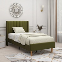 Velvet Pistachio Green Twin Bed