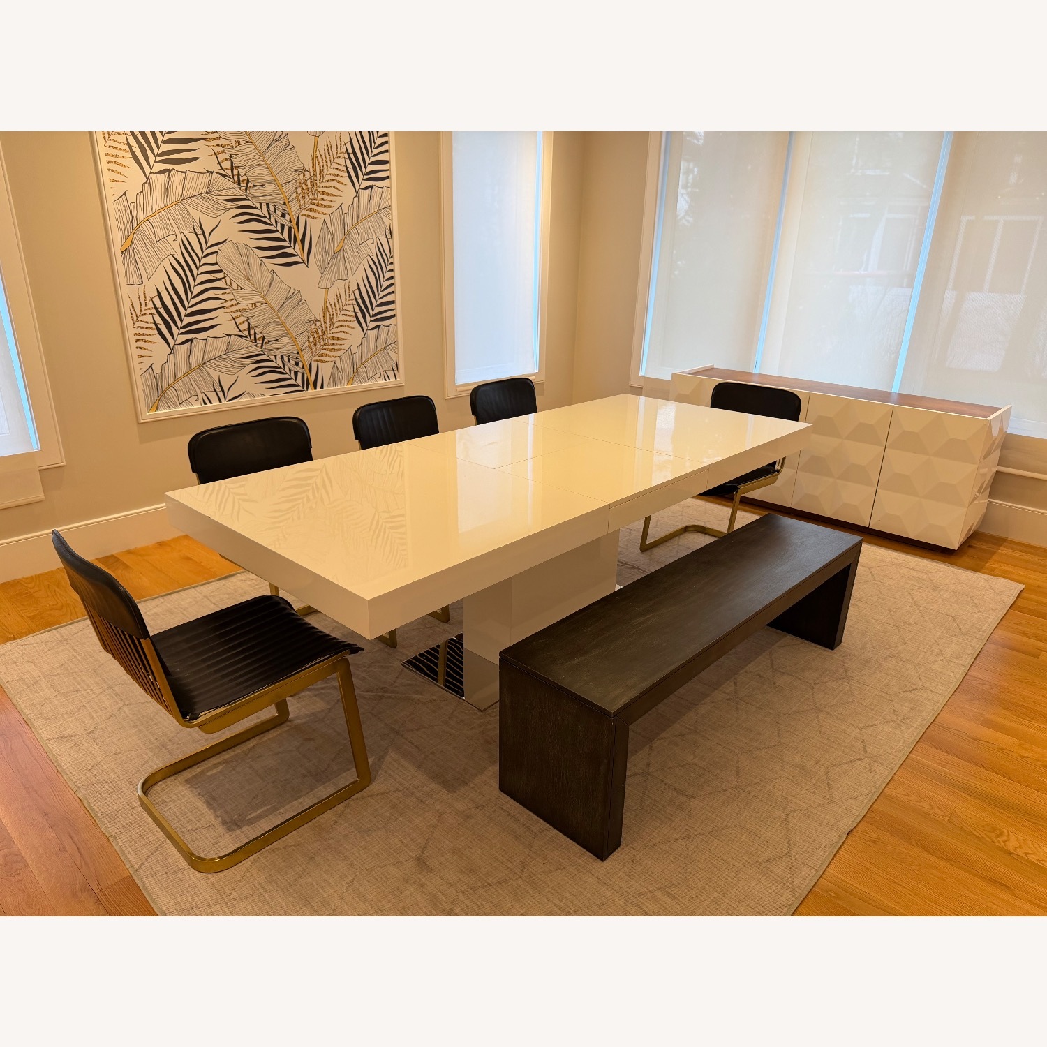 Modloft Astor Expandable Modern White Dining Table - image-1