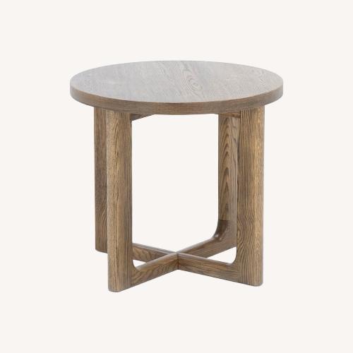 Used Bassett Light Brown Wood Side Table for sale on AptDeco