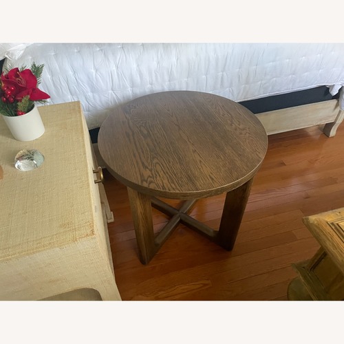 Used Bassett Light Brown Wood Side Table for sale on AptDeco