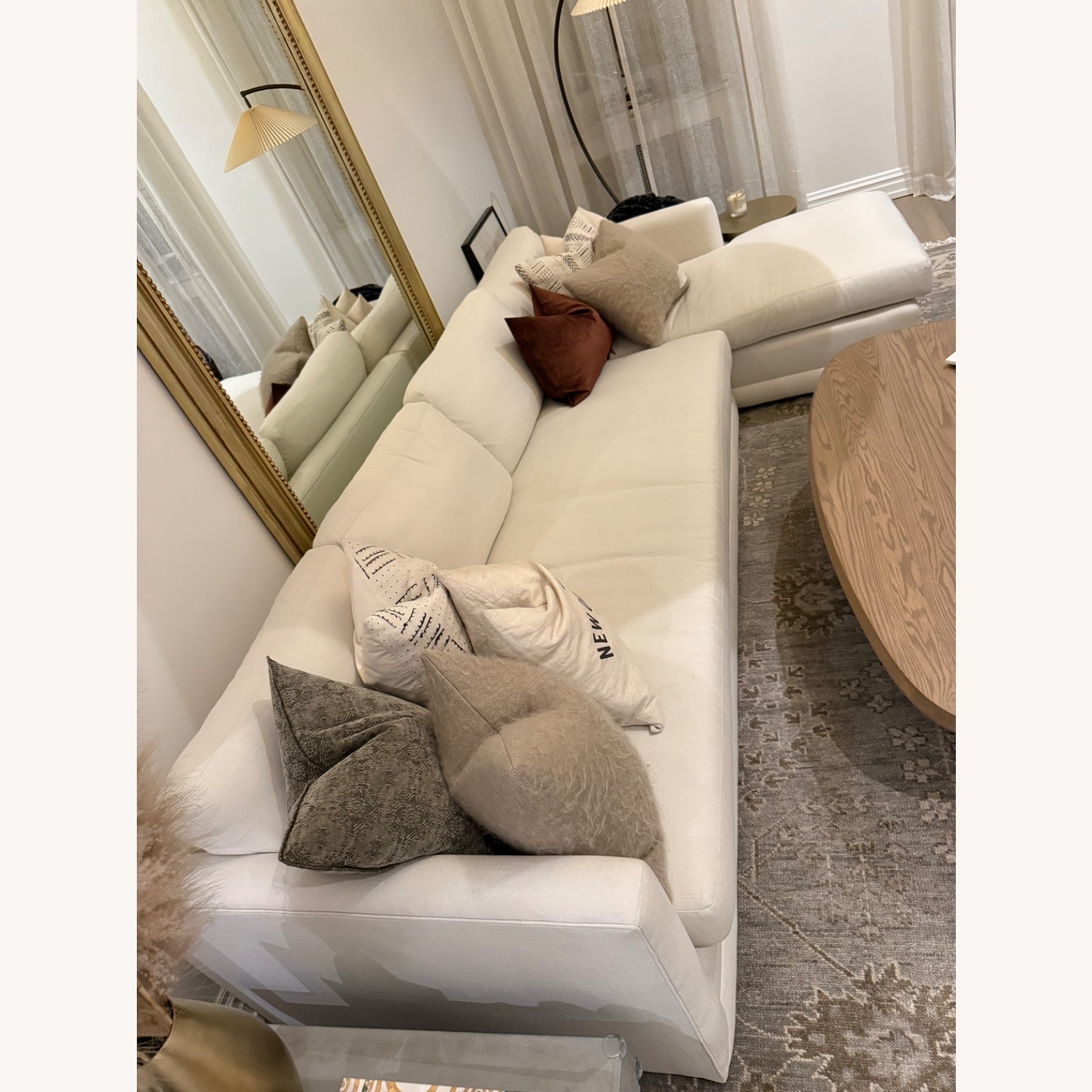 Maiden Home White Fabric Chaise Lounge - image-2